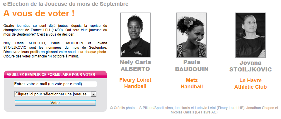 LFH Election De La Joueuse Du Mois De Septembre FFHandball